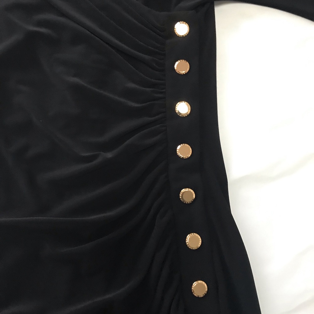 Lauren black dress w gold accents